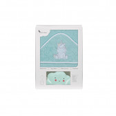 Πετσέτα μπάνιου μωρού UNICORNIO με λάμπα Cloud, 100 x 100 cm, πράσινο Inter Baby 240689 