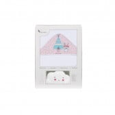 Πετσέτα μπάνιου TIPI OSO με λάμπα Cloud, 100 x 100 cm, λευκό και ροζ Inter Baby 240693 