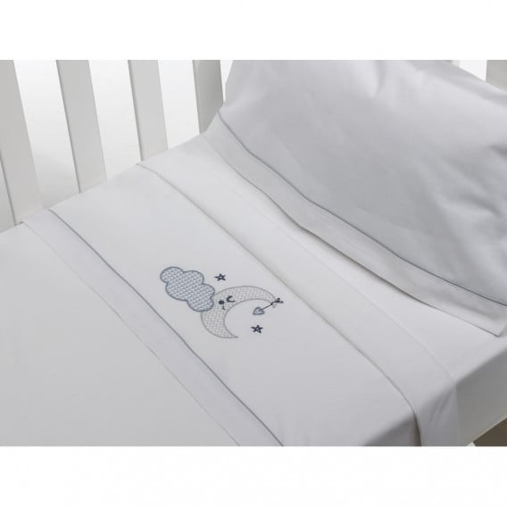 Σετ κλινοσκεπασμάτων NUBE 3 μερών για κρεβάτι 60 x 120 cm, λευκό και γκρι Inter Baby 240743 4