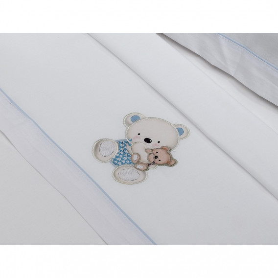 Σετ κλινοσκεπασμάτων OSITA 3 τμημάτων για κρεβάτι 60 x 120 cm, λευκό και μπλε Inter Baby 240750 3
