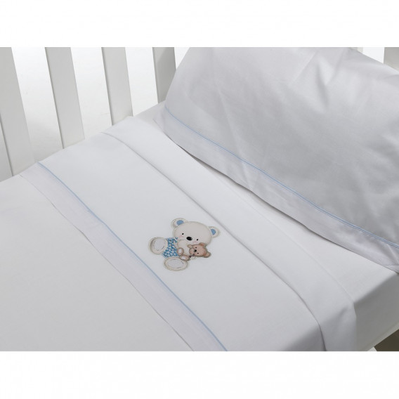 Σετ κλινοσκεπασμάτων OSITA 3 τμημάτων για κρεβάτι 60 x 120 cm, λευκό και μπλε Inter Baby 240751 4