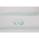 Σετ κλινοσκεπασμάτων CONEJO από 3 μέρη για κρεβάτι 60 x 120 cm, λευκό και πράσινο Inter Baby 240755 4