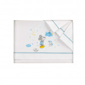 Σετ κλινοσκεπασμάτων MICKEY MOUSE από 3 μέρη για κρεβάτι 60 x 120 cm, λευκό και μπλε Mickey Mouse 240768 