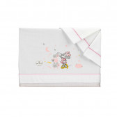 Σετ κλινοσκεπασμάτων MINNIE MOUSE από 3 μέρη για κρεβάτι 60 x 120 cm, λευκό και ροζ Minnie Mouse 240771 