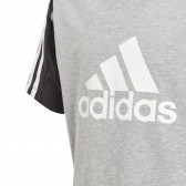 Βαμβακερή μπλούζα ESSENTIALS COLORBLOCK TEE, γκρι Adidas 240826 4