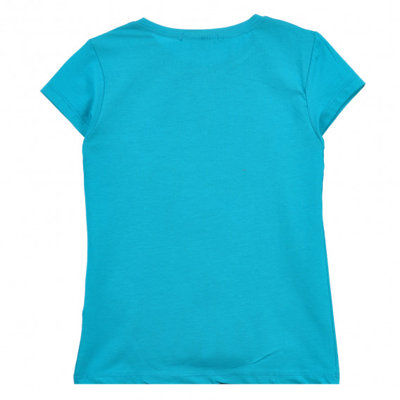 Μπλουζάκι με τύπωμα και λεζάντα φλαμίνγκο, ανοιχτό μπλε Acar 240947 2