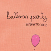Μπλουζάκι με τύπωμα μπαλονιού και λεζάντα μπαλόνι, πορτοκαλί Acar 240967 2