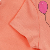 Μπλουζάκι με τύπωμα μπαλονιού και λεζάντα μπαλόνι, πορτοκαλί Acar 240969 4