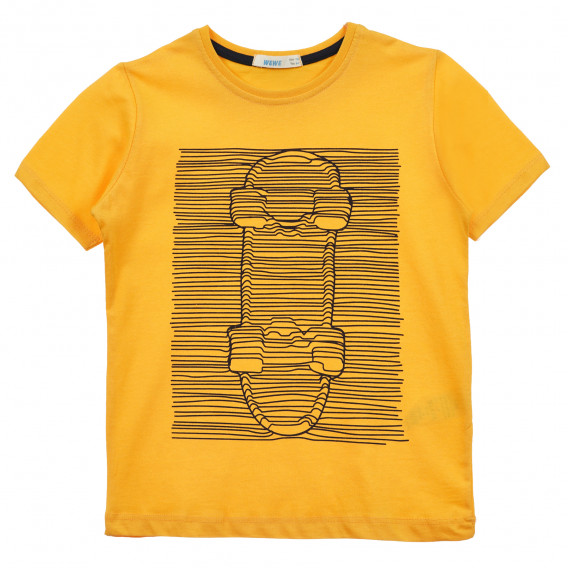 Μπλουζάκι με τύπωμα skateboard, πορτοκαλί Acar 240989 
