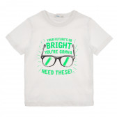Μπλουζάκι με τύπωμα με γυαλιά και λεζάντες, λευκό Acar 241012 