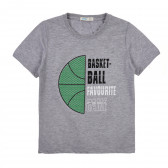 Μπλουζάκι με τύπωμα μπάσκετ, γκρι Acar 241036 
