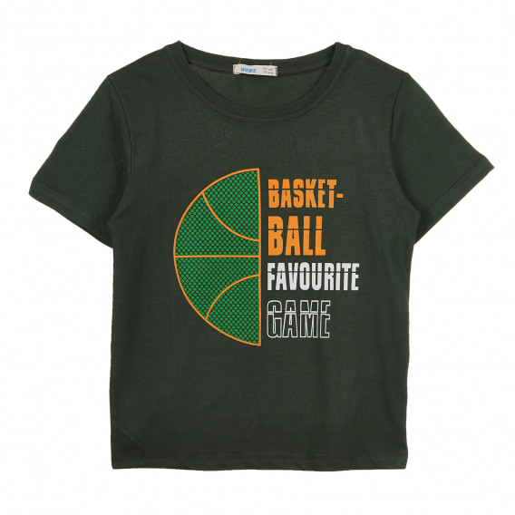 Μπλουζάκι με τύπωμα μπάσκετ, σκούρο πράσινο Acar 241040 