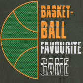 Μπλουζάκι με τύπωμα μπάσκετ, σκούρο πράσινο Acar 241043 4