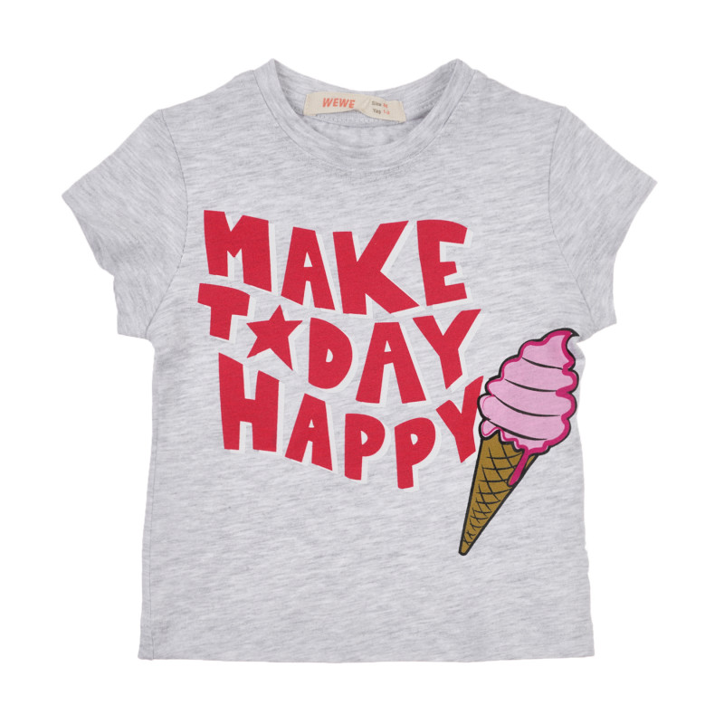 Μπλουζάκι με παγωτό και λεζάντες, γκρι  241044