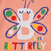 Μπλουζάκι με τύπωμα πεταλούδας και τη λεζάντα Butterfly, πορτοκαλί Acar 241075 4
