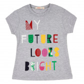 Μπλουζάκι με γραφικό σχέδιο, σε γκρι χρώμα Acar 241076 