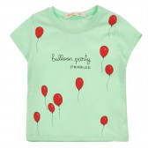 Μπλουζάκι με τυπωμένη ύλη και λεζάντα μπαλόνι, μέντα Acar 241096 