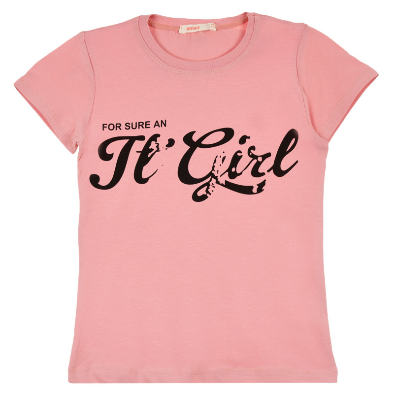 Μπλουζάκι με λεζάντα, ροζ  241100