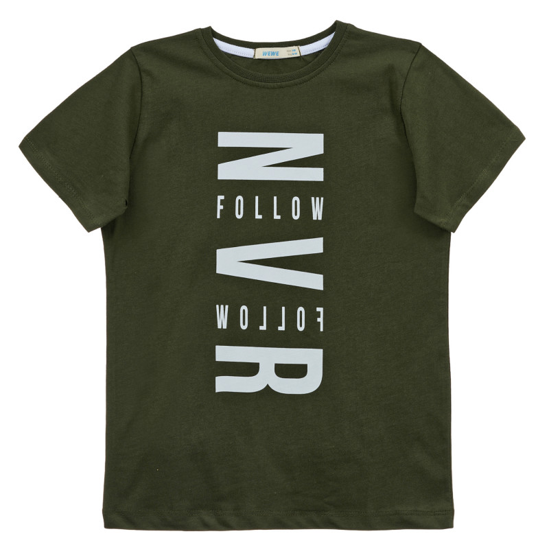 Μπλουζάκι με γραφικό σχέδιο, σκούρο πράσινο  241188