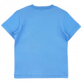Βαμβακερό μπλουζάκι με γραφική εκτύπωση και επιγραφή Jump High, μπλε Benetton 241219 2