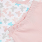 Πιτζάμες από οργανικό βαμβάκι 2 τεμαχίων με μπλουζάκι με πεταλούδες για κορίτσι NINI 241250 3