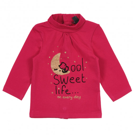 Ροζ μπλούζα με μακριά μανίκια για κοριτσάκια KIABI 241286 