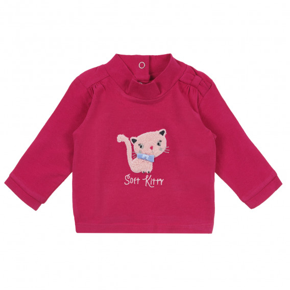 Μακρυμάνικη μπλούζα για κορίτσια με τύπωμα, ροζ Chicco 241298 