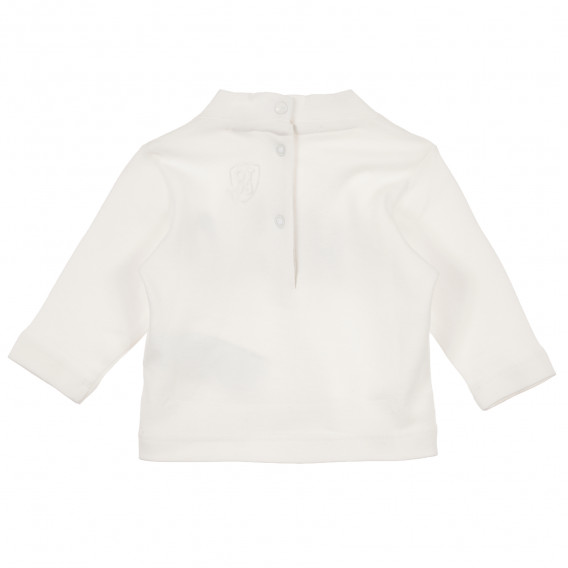 Λευκή μακρυμάνικη βαμβακερή μπλούζα με στάμπα Chicco 241431 2