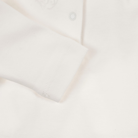 Λευκή μακρυμάνικη βαμβακερή μπλούζα με στάμπα Chicco 241432 3