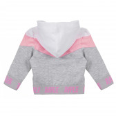 Βαμβακερό φούτερ με ροζ και λευκές λεπτομέρειες για μωρά, γκρι Rifle 241475 4