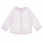 Ριγέ πουκάμισο με σούρες για κοριτσάκια, ροζ Neck & Neck 241508 