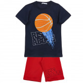 Σετ από δύο κομμάτια, μπλουζάκι μπάσκετ και σορτς, μπλε και κόκκινο Acar 241538 