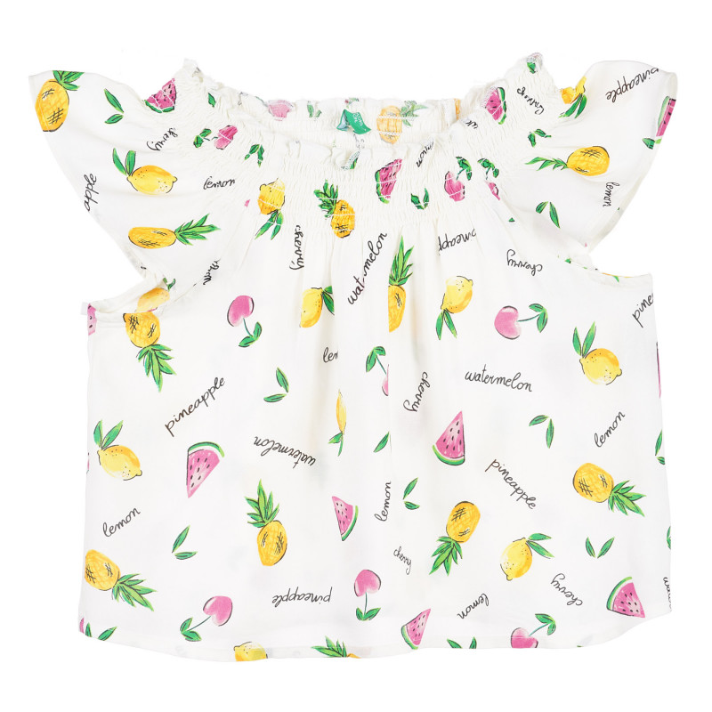 Μπλουζάκι με τύπωμα φρούτων, λευκό  241690