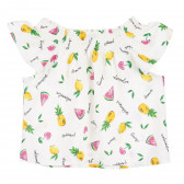 Μπλουζάκι με τύπωμα φρούτων, λευκό Benetton 241692 4