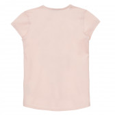 Βαμβακερό μπλουζάκι με την επιγραφή Έχετε μια υπέροχη μέρα, ανοιχτό ροζ Benetton 241703 2