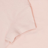 Βαμβακερό μπλουζάκι με την επιγραφή Έχετε μια υπέροχη μέρα, ανοιχτό ροζ Benetton 241704 3