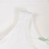 Βαμβακερή μπλούζα με στάμπα για μωρό, λευκή Benetton 241738 3