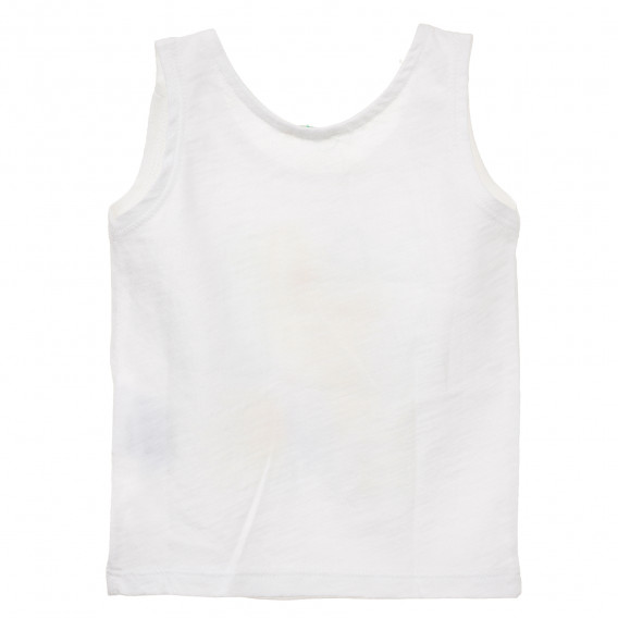 Βαμβακερή μπλούζα με στάμπα για μωρό, λευκή Benetton 241739 4