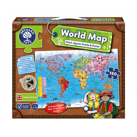 Παγκόσμιος χάρτης - παζλ και αφίσα Orchard Toys 242280 
