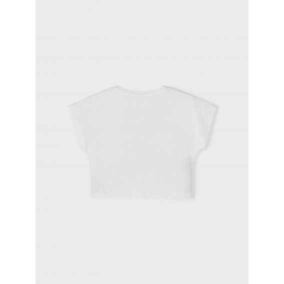 Μπλουζάκι από οργανικό βαμβάκι με τύπωμα, λευκό Name it 242373 2