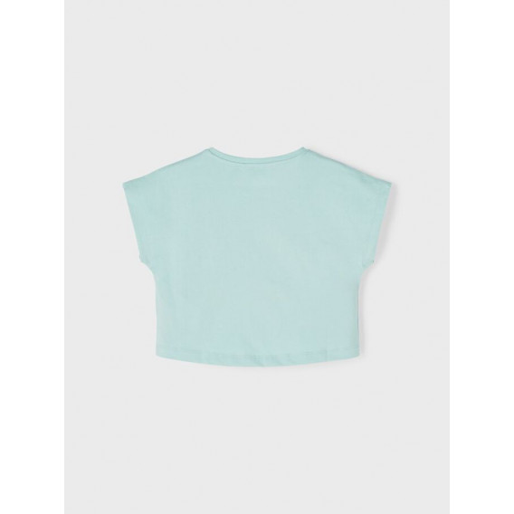Μπλουζάκι από οργανικό βαμβάκι με στάμπα, ανοιχτό μπλε Name it 242376 2