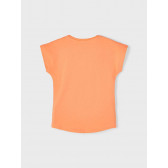 Μπλουζάκι από οργανικό βαμβάκι με τύπωμα παπαγάλου, πορτοκαλί Name it 242388 2
