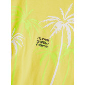 Μπλουζάκι από οργανικό βαμβάκι με τύπωμα φοίνικες, κίτρινο Name it 242392 3