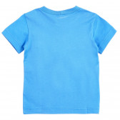 Βαμβακερό μπλουζάκι με γραφική εκτύπωση και επιγραφή Jump High, μπλε Benetton 242411 7