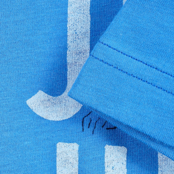 Βαμβακερό μπλουζάκι με γραφική εκτύπωση και επιγραφή Jump High, μπλε Benetton 242412 8