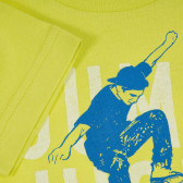 Βαμβακερό μπλουζάκι με γραφική εκτύπωση και επιγραφή Jump High, πράσινο Benetton 242415 3