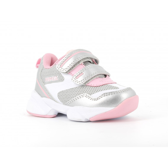 Αθλητικά παπούτσια με ροζ τόνους, ασημί PRIMIGI 242459 