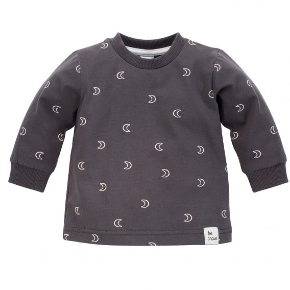 Βαμβακερή μπλούζα με γραφικό σχέδιο για ένα μωρό, γκρι Pinokio 242550 