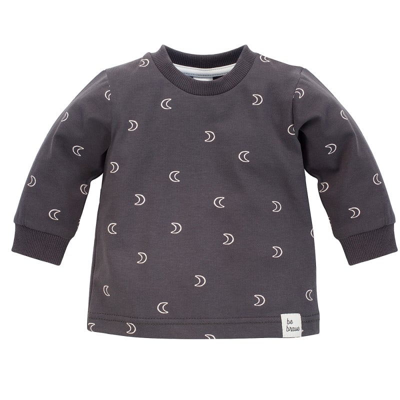 Βαμβακερή μπλούζα με γραφικό σχέδιο για ένα μωρό, γκρι  242550
