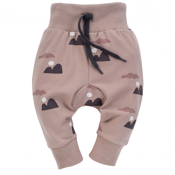 Βαμβακερό παντελόνι με γραφικό σχέδιο για ένα μωρό, ροζ Pinokio 242556 